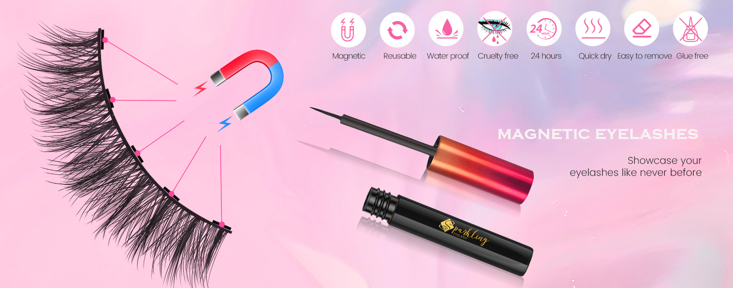 Obțineți aspectul glam perfect cu setul de gene magnetice 3D Pingdu Sparkling Eyelash®