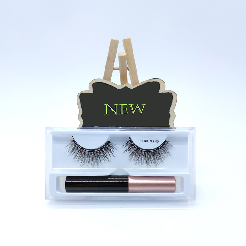 3D Faux Mink 1 pereche Set de creion de ochi magnetice pentru gene