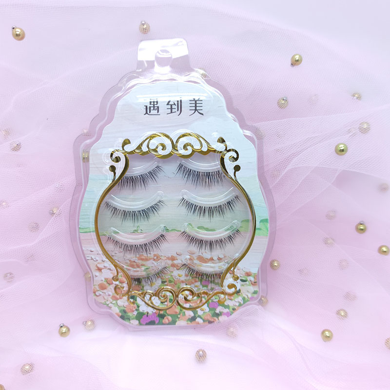 3D Faux Mink Lashes 4 perechi de gene sintetice cu volum cu bandă transparentă