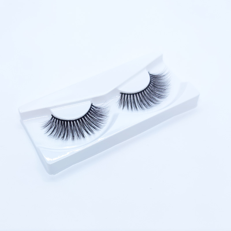5D False Mink Lashes Gene de mătase Soft Dramatic Natural Look 1 Pereche